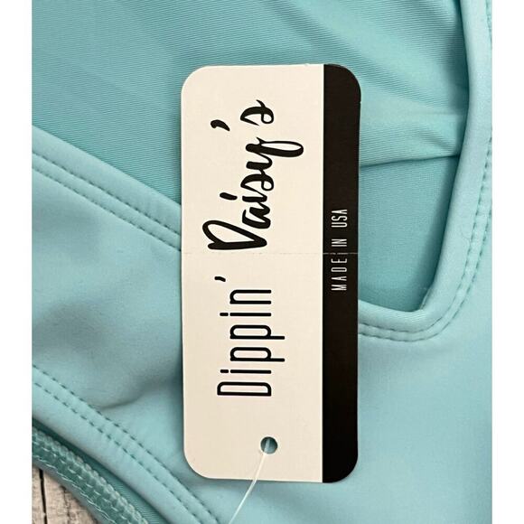 Dippin Daisy’s Swim Top Women’s Sz XL Blue(Crystal)Scuba Material Swimwear NWT - Picture 5 of 11